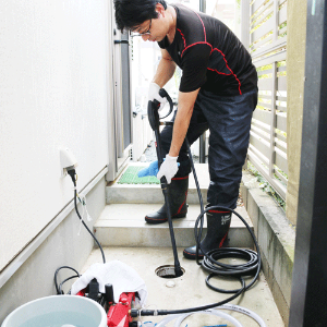 屋外排水管洗浄